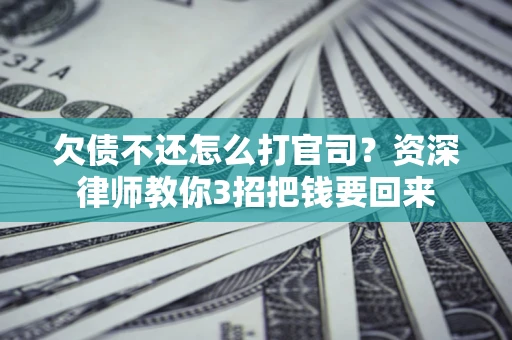 武汉欠债不还怎么打官司？资深律师教你3招把钱要回来