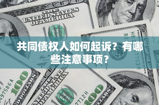 武汉共同债权人如何起诉？有哪些注意事项？